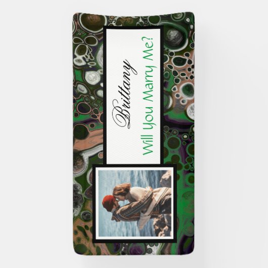 私と結婚する名前をカスタムする提案バナー 横断幕 (縦)