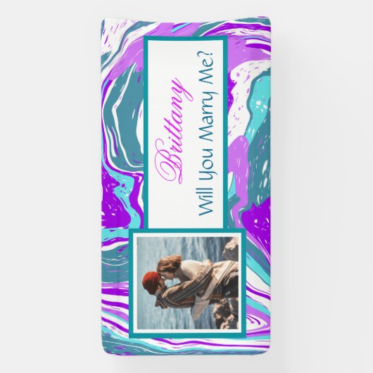 私と結婚する名前をカスタムする提案バナー 横断幕 (縦)