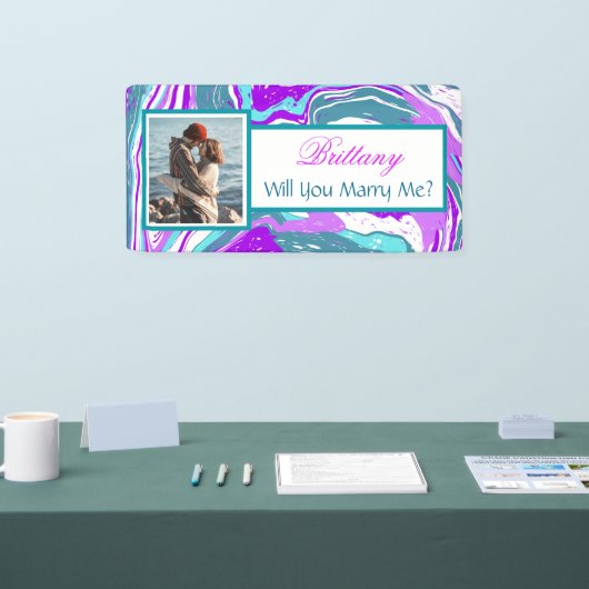 私と結婚する名前をカスタムする提案バナー 横断幕 (トレードショー)