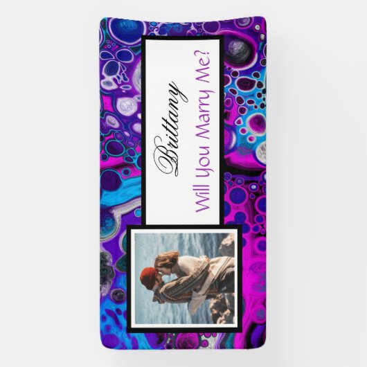 私と結婚する名前をカスタムする提案バナー 横断幕 (縦)