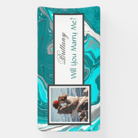 私と結婚する名前をカスタムする提案バナー 横断幕 (縦)