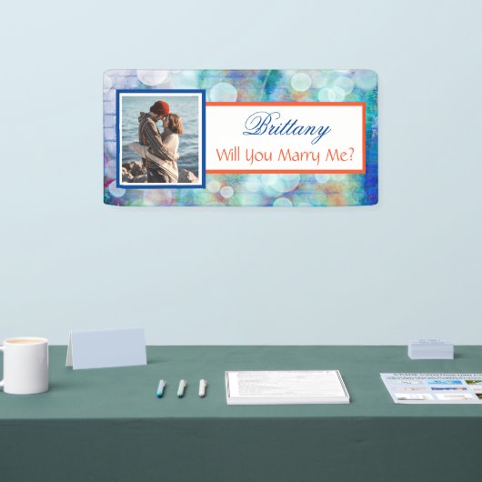 私と結婚する名前をカスタムする提案バナー 横断幕 (トレードショー)