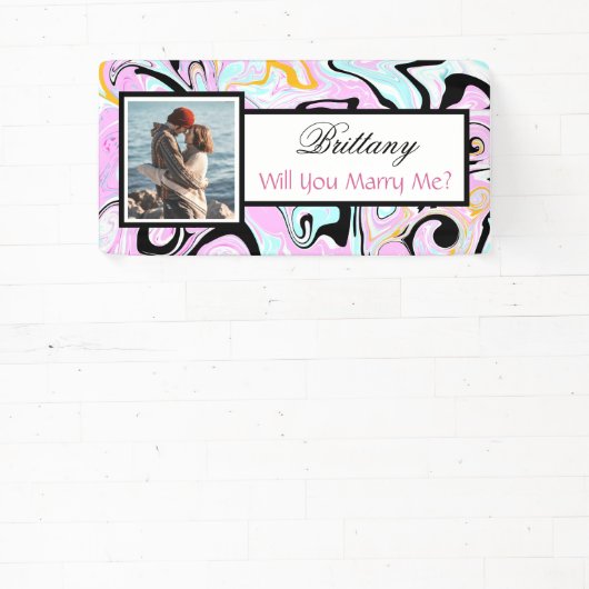 私と結婚する名前をカスタムする提案バナー 横断幕 (インサイチュ)