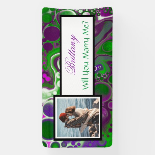 私と結婚する名前をカスタムする提案バナー 横断幕 (縦)