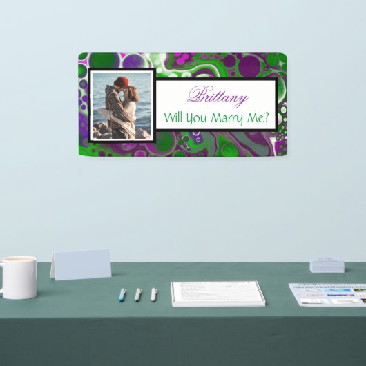 私と結婚する名前をカスタムする提案バナー 横断幕 (トレードショー)