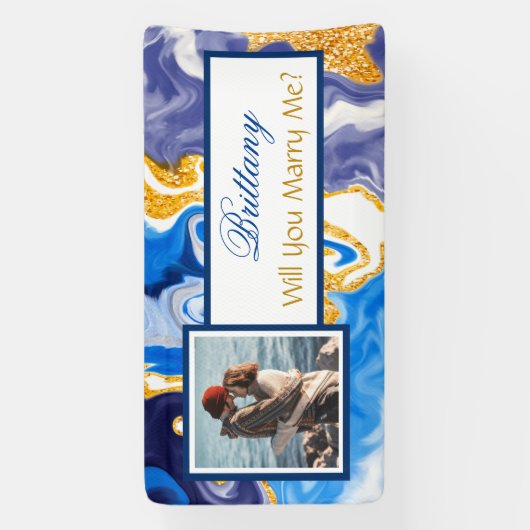 私と結婚する名前をカスタムする提案バナー 横断幕 (縦)