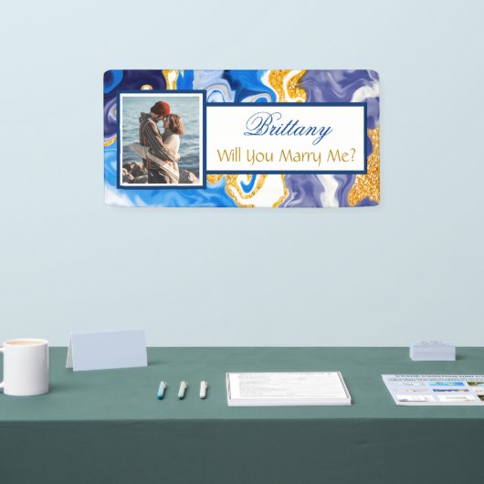 私と結婚する名前をカスタムする提案バナー 横断幕 (トレードショー)