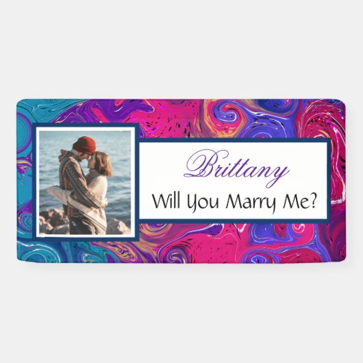 私と結婚する名前をカスタムする提案バナー 横断幕 (横)