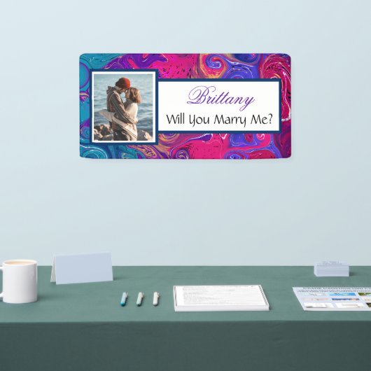 私と結婚する名前をカスタムする提案バナー 横断幕 (トレードショー)