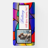 私と結婚する名前をカスタムする提案バナー 横断幕 (縦)