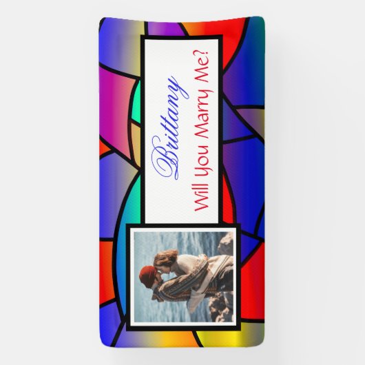 私と結婚する名前をカスタムする提案バナー 横断幕 (縦)