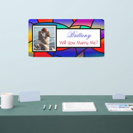 私と結婚する名前をカスタムする提案バナー 横断幕 (トレードショー)