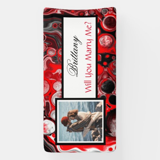 私と結婚する名前をカスタムする提案バナー 横断幕 (縦)