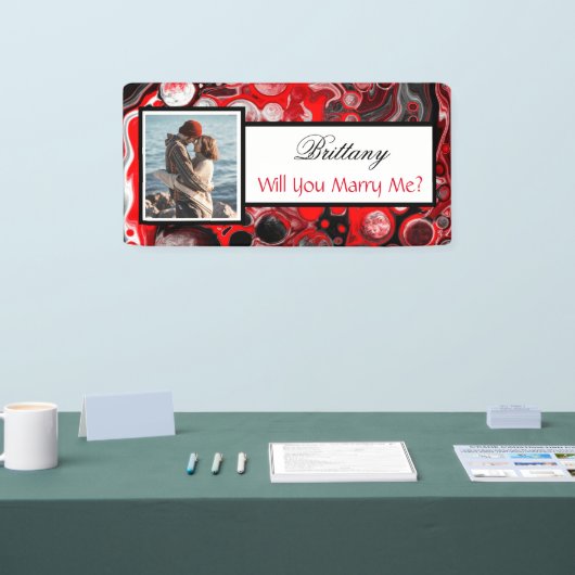 私と結婚する名前をカスタムする提案バナー 横断幕 (トレードショー)