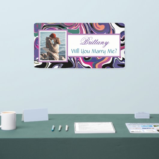 私と結婚する名前をカスタムする提案バナー 横断幕 (トレードショー)