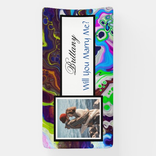 私と結婚する名前をカスタムする提案バナー 横断幕 (縦)