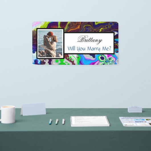 私と結婚する名前をカスタムする提案バナー 横断幕 (トレードショー)