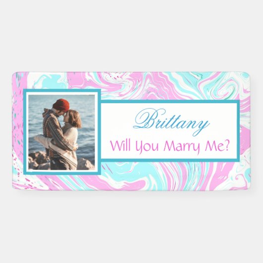 私と結婚する名前をカスタムする提案バナー 横断幕 (横)