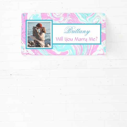 私と結婚する名前をカスタムする提案バナー 横断幕 (インサイチュ)