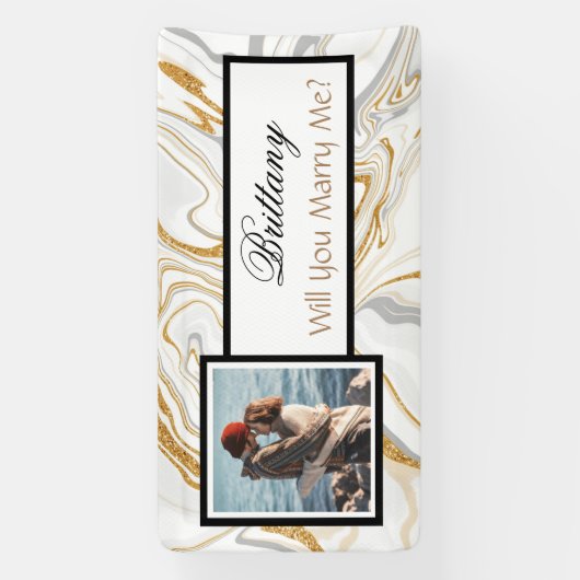 私と結婚する名前をカスタムする提案バナー 横断幕 (縦)