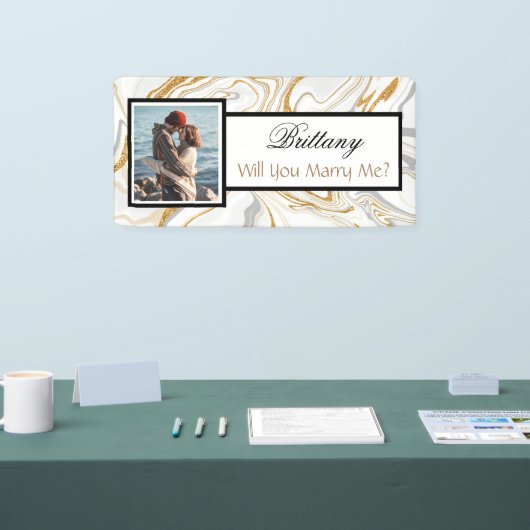 私と結婚する名前をカスタムする提案バナー 横断幕 (トレードショー)