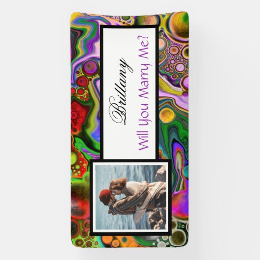 私と結婚する名前をカスタムする提案バナー 横断幕 (縦)