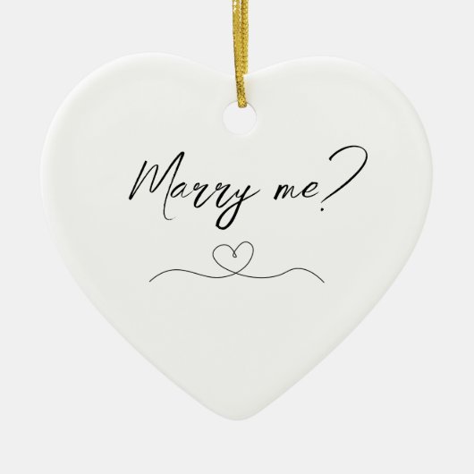 私と結婚?ハートオーナメント セラミックオーナメント (正面)