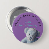 私と耐えて下さい: 私はヒアリングの懸命です 缶バッジ (正面&裏面)