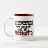 私と蚊を平手打ち ツートーンマグカップ (左)