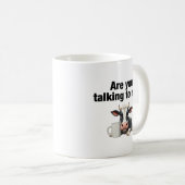 私と話してるの？おもしろい牛 コーヒーマグカップ (正面右)
