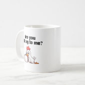 私と話してるの?チキンおもしろい コーヒーマグカップ (正面左)