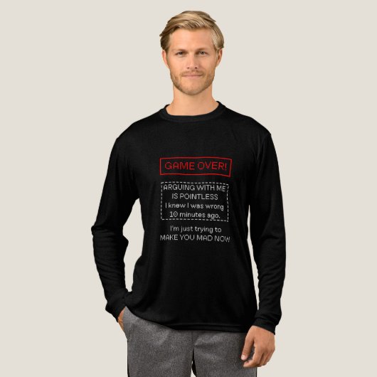 私と議論しても無駄です トライブレンドTシャツ (正面全体)