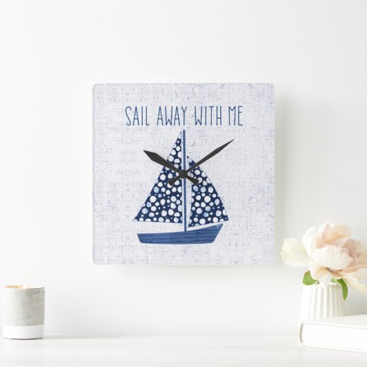 私と遠くにな航海のな引用文|の帆 スクエア壁時計 (ホーム)