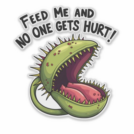 私と食べ物を与え誰も金星フライ捕獲工場を傷つけない シール (正面)