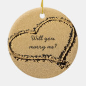 私と|の求婚のビーチのハート結婚します セラミックオーナメント (裏面)