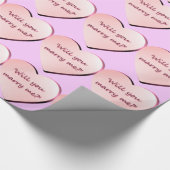 「私と」ハート結婚します ラッピングペーパー (角)