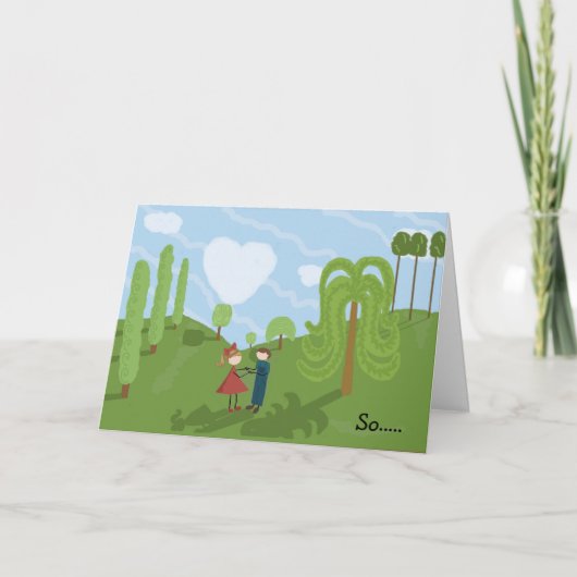 私とTraceyスミスのスタジオからのメッセージカード結婚して下さい カード (正面)