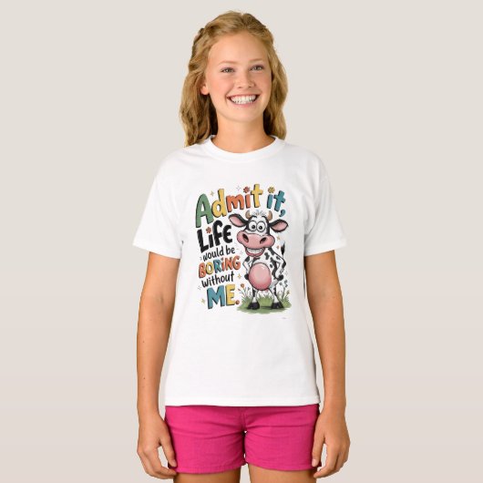 私なしじゃつまらないでしょ Tシャツ (正面フル)