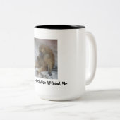 私なしで進化を始めて下さい ツートーンマグカップ (正面右)