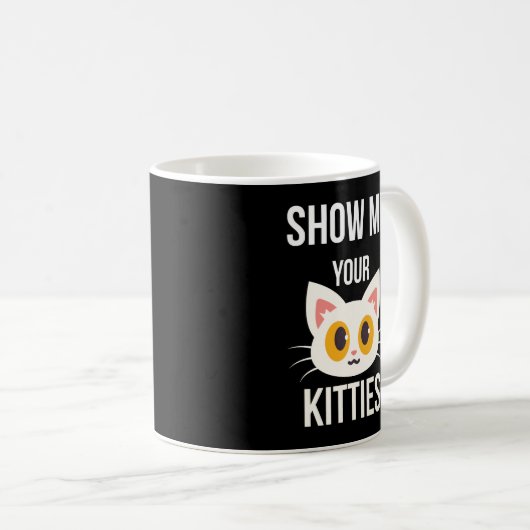 私にあなたの猫ちゃんをおもしろいな猫好きペット所有者示して下さい コーヒーマグカップ (正面右)