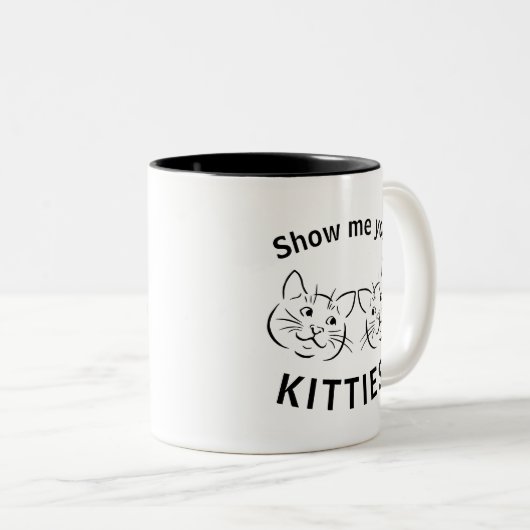 私にあなたの猫ちゃんを示して下さい ツートーンマグカップ (正面右)