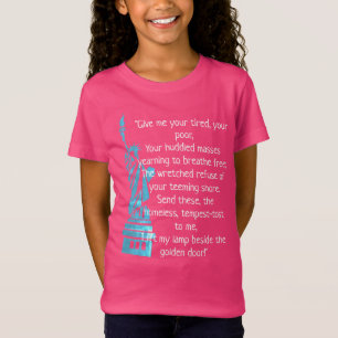 "私にあなたの疲れたのあなたの悪い"自由の詩与えて下さい Tシャツ