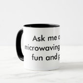 私におもしろいのためのmicrowaving猫について尋ね、利益を得て下さい マグカップ (正面左)