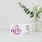 私にかわいらしいネイルの名刺があるために俸給を受け取ります 名刺 (スタンド正面)