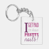 私にかわいらしいネイルKeychainがあるために俸給を受け取ります キーホルダー (正面左)