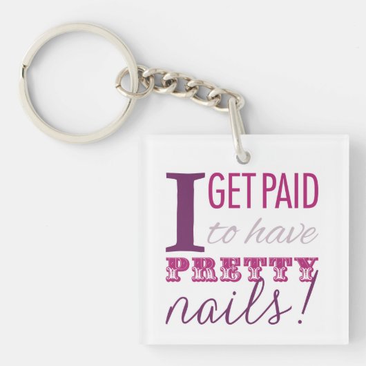 私にかわいらしいネイルKeychainがあるために俸給を受け取ります キーホルダー (正面)