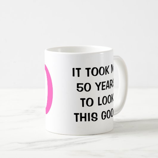 私にこのよい誕生日のマグを見るために50年かかりました コーヒーマグカップ (正面右)
