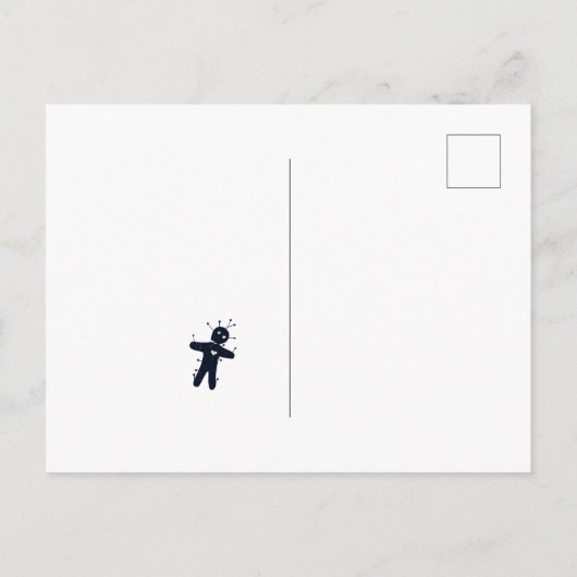 私にそれを行わせない – おもしろいブードゥー・ドール ポストカード (裏面)