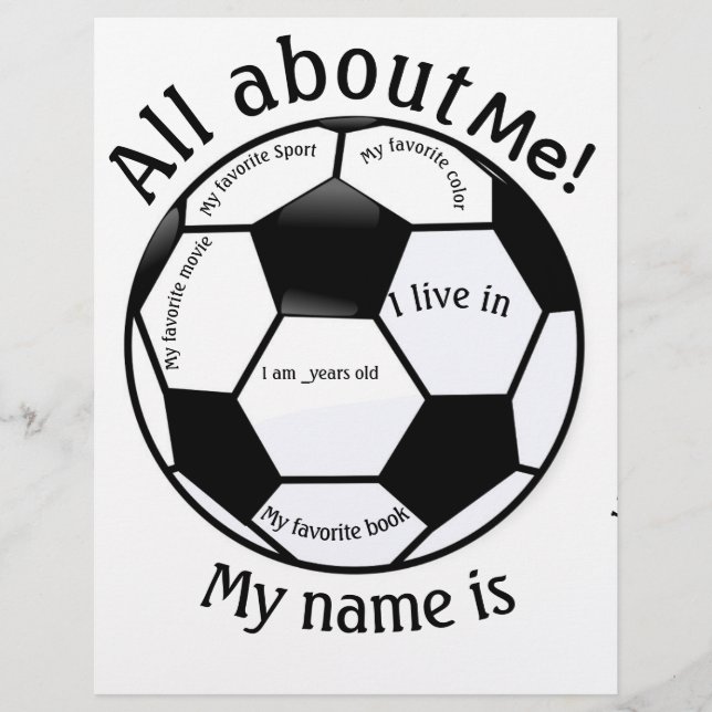 私について！サッカーボール レターヘッド (正面)