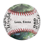 私にとってあなたはワールドパパカスタム2フォトコラージュ 野球ボール (裏面)
